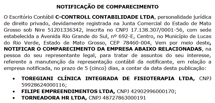 Edital de Notificação